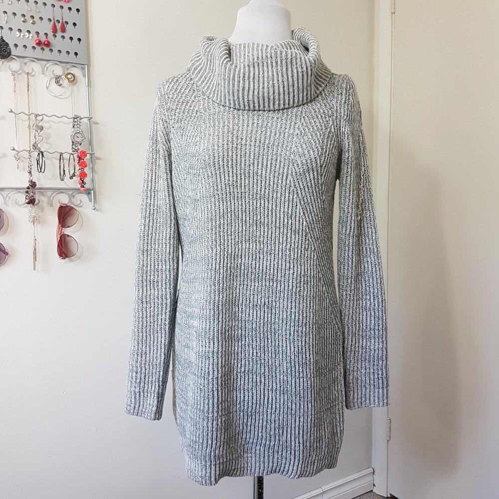 Showpo S/M Gray Knitted Cowl Neck Sweater Dress